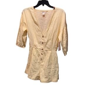 Billabong Sun Valley Romper Yellow Small NWT